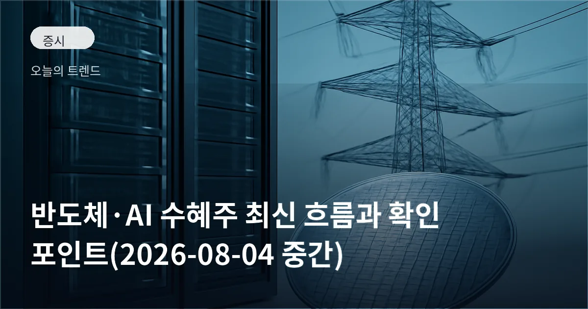 데이터센터 서버랙 옆에 반도체 웨이퍼와 송전선이 겹쳐진 장면을 상징적으로 표현한 이미지
